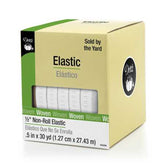 Dritz White Ribbed Non-Roll Elastic 1/2in x 30yds